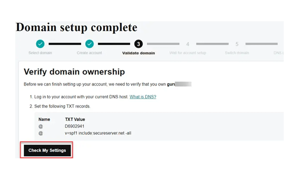 Configure Email step 3