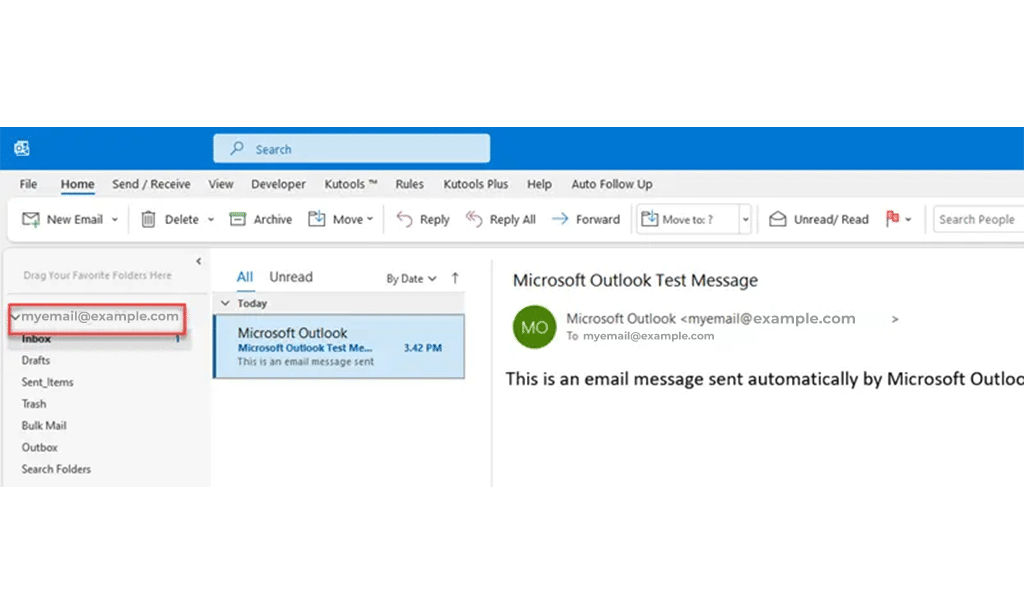 GoDaddy Email on desktop with MS Outlook step 4