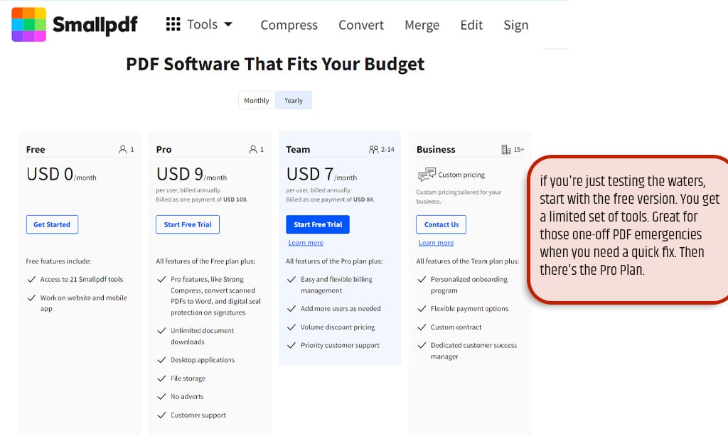 Smallpdf Pricing Models