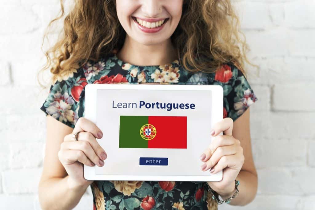 Learn Portuguese Language Online Education Concept