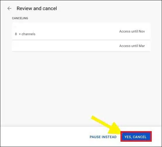 Yes Cancel