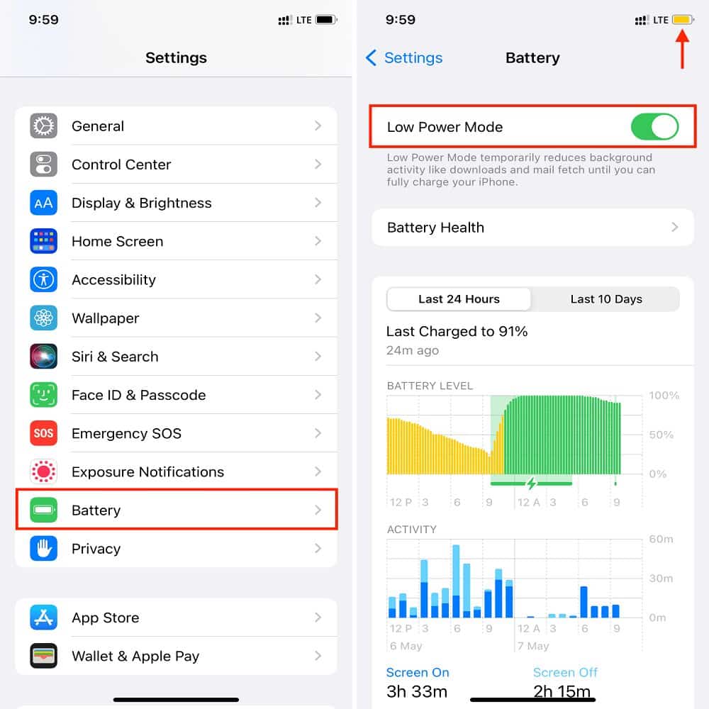  Disable Low Power mode