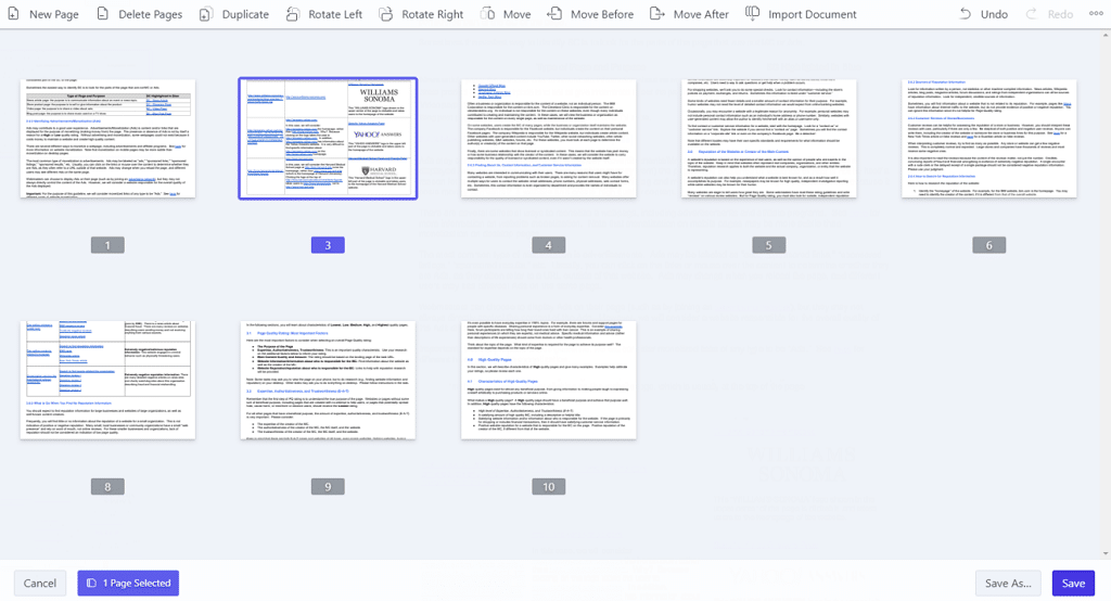 Manage PDF Pages