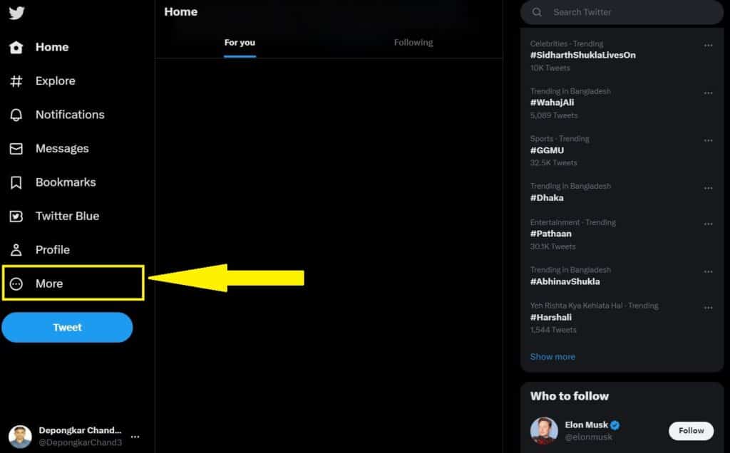 Click on the three dots icon