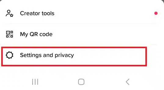 Enter the Settings and privacy menu