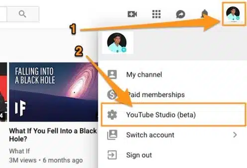 Go to YouTube Studio