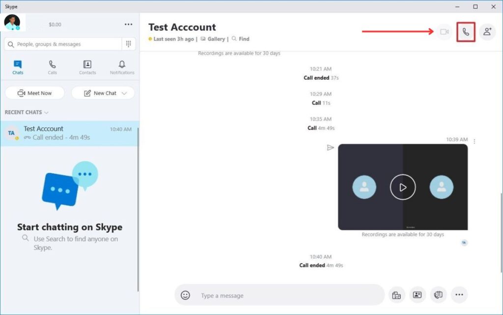 Make the voice or video call