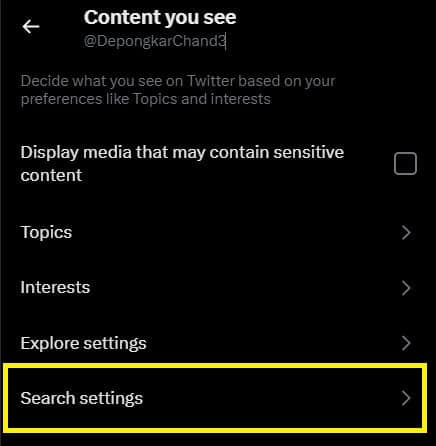 Search Settings