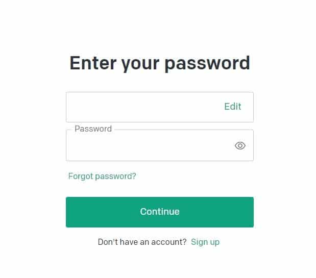Log in to ChatGPT