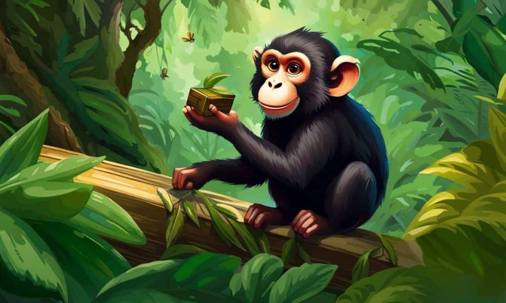 Monkey Holding Box