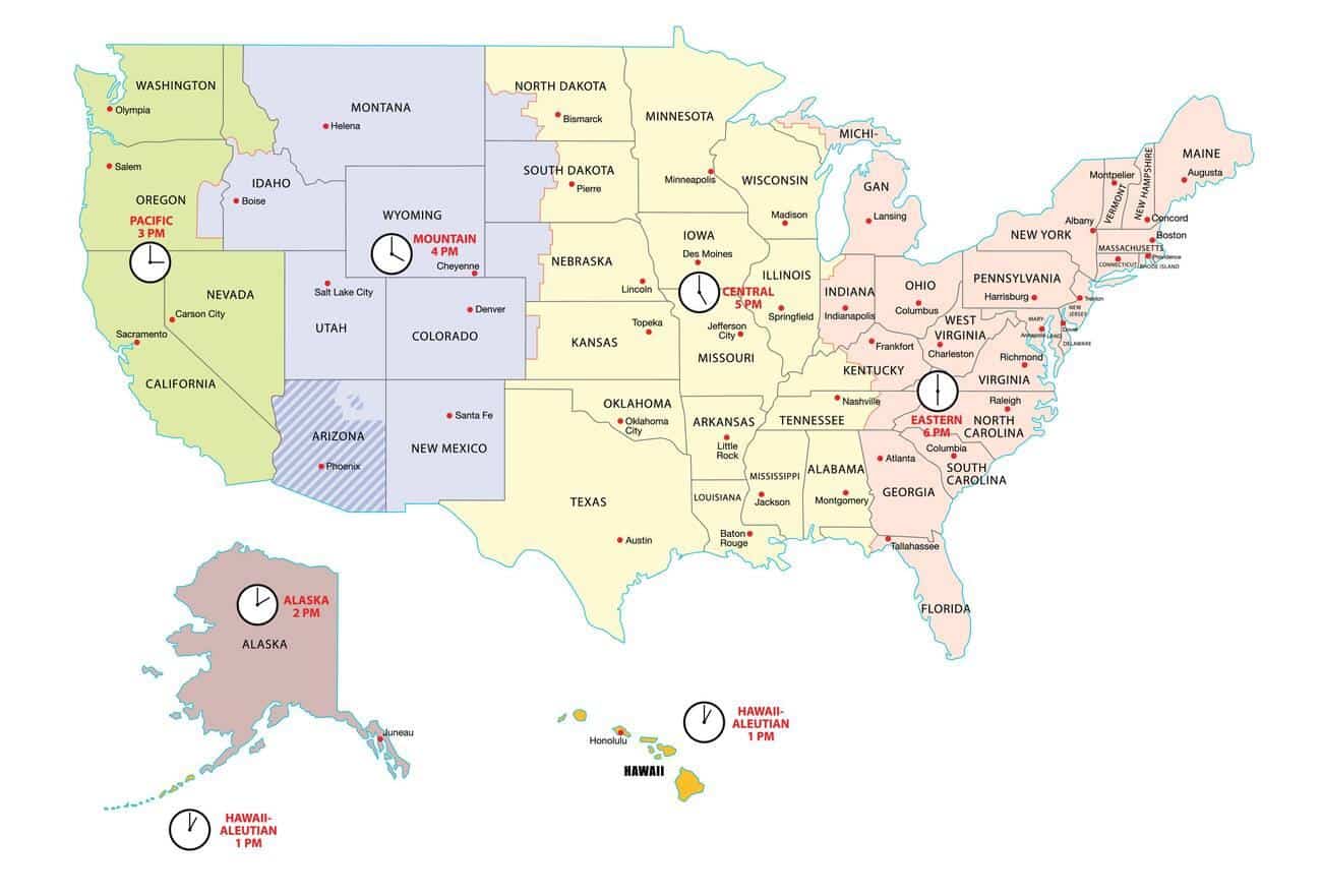 us time zone map