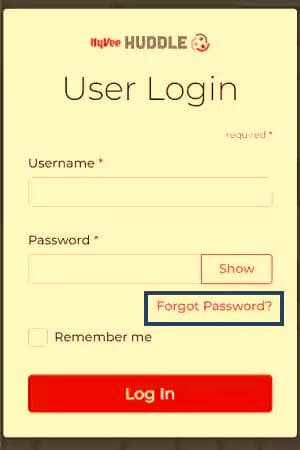 hyvee huddle password reset