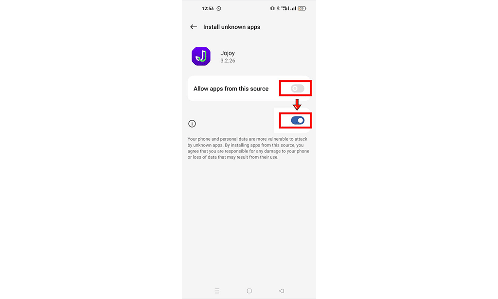 Allow Install unknown Apps - jojoy minecraft