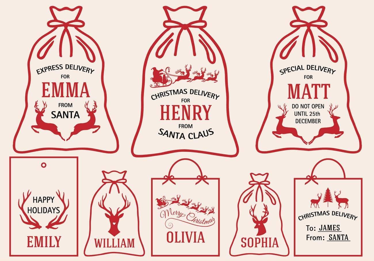 rudolph gift tags
