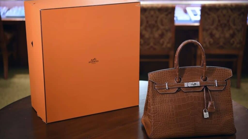 Hermès Exceptional Collection Shiny Rouge H Porosus Crocodile 30 cm Birkin Bag