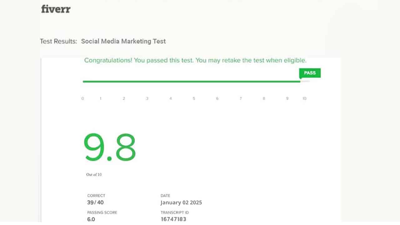 Fiverr Social Media Marketing Skill Test Answers 2025