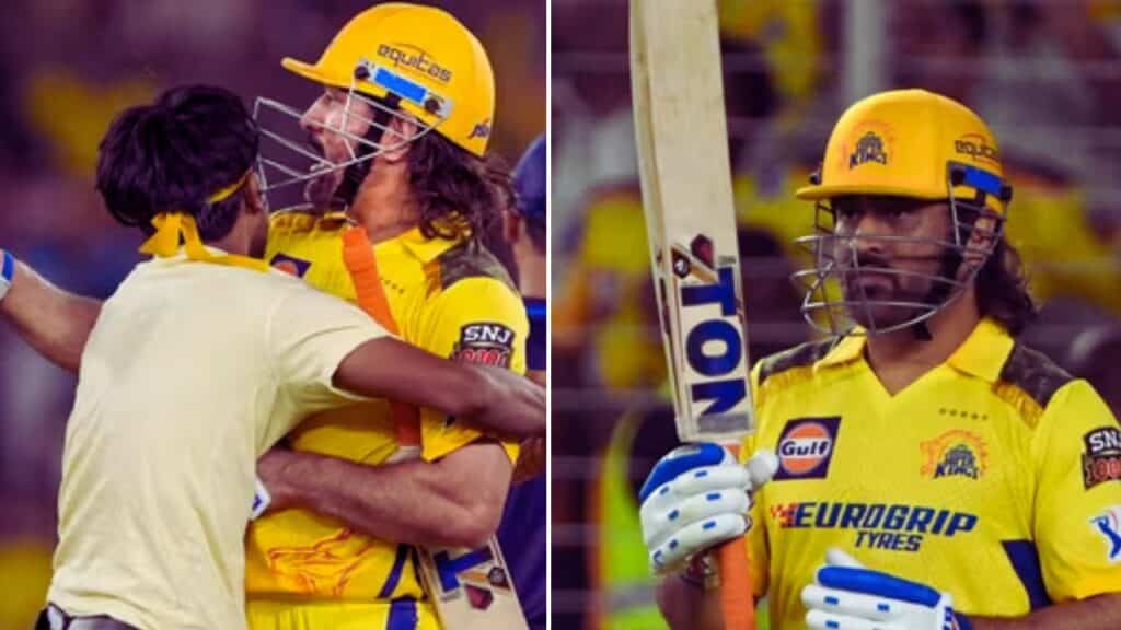 ms dhoni one handed sixes fan embrace