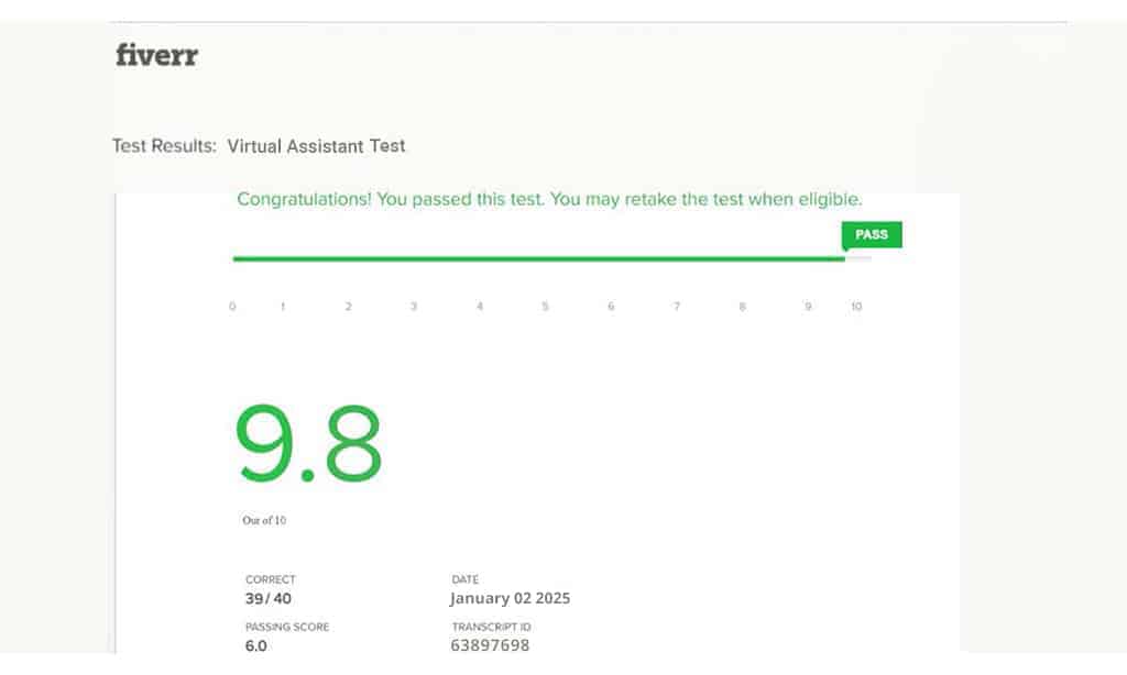 Fiverr Virtual Assistant Test Answers 2025