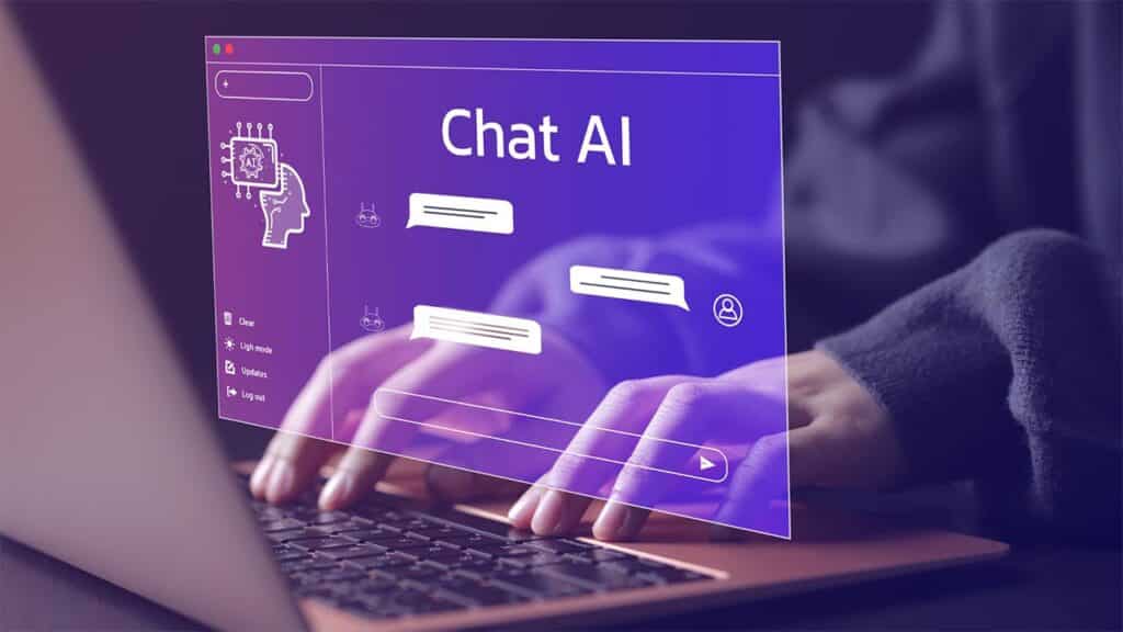 Transparent digital interface overlay labeled "Chat AI