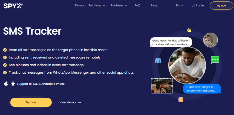 SpyX SMS tracker.